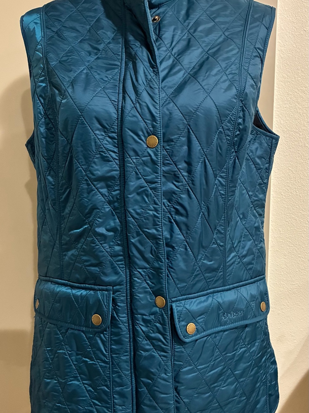 Barbour Quilted Fleece Lined Women’s Teal Blue Sleeveless Vest